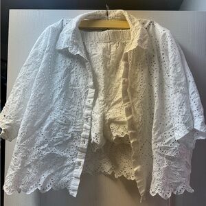 White Eyelet Lace matching set